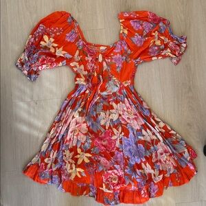 Spell Red and Purple Floral Kids Dress